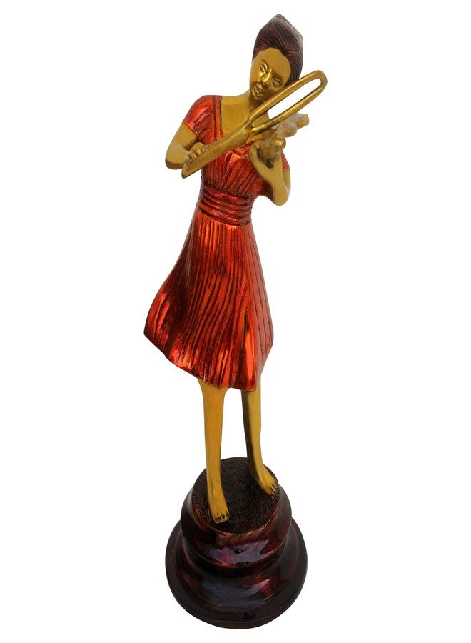ITOS365 Brass Metal Lady Statue Women Figurine Showpiece Home Decoration Gifts Items - Image 1